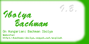 ibolya bachman business card